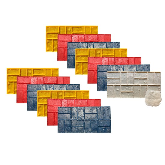 Vintage Basket Weave Brick Concrete Stamps SM 4300, 30" x 15"