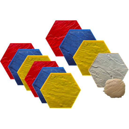 Concrete Stamp Mats SM 1930 Hexagonal Stone, 36" x 36"