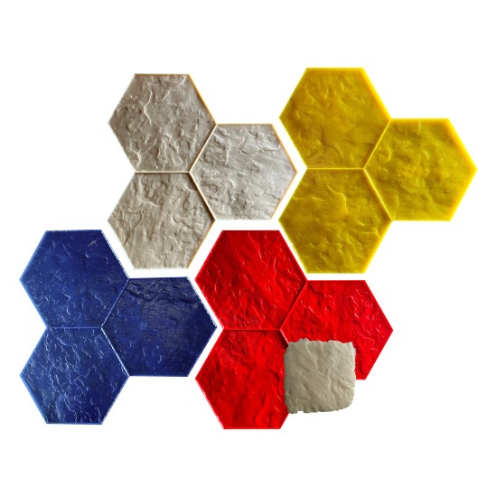 Concrete Stamp Mats SM 1933 Hexagonal Stones, 35.5" x 35.5"