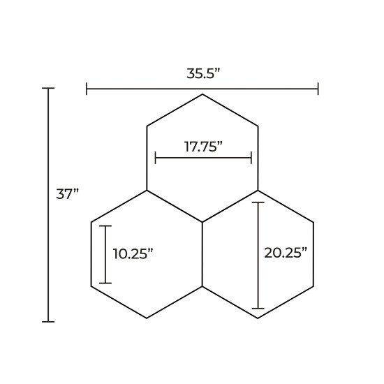 Concrete Stamp Mats SM 1933 Hexagonal Stones, 35.5" x 35.5"