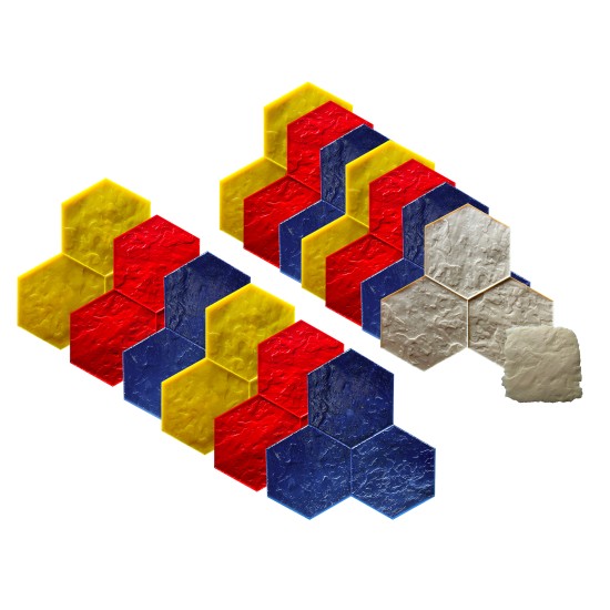 Concrete Stamp Mats SM 1933 Hexagonal Stones, 35.5" x 35.5"