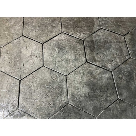 Concrete Stamp Mats SM 1933 Hexagonal Stones, 35.5" x 35.5"