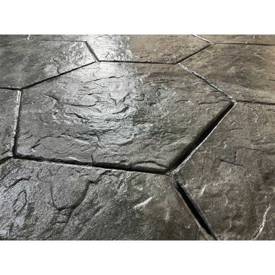 Concrete Stamp Mats SM 1933 Hexagonal Stones, 35.5" x 35.5"
