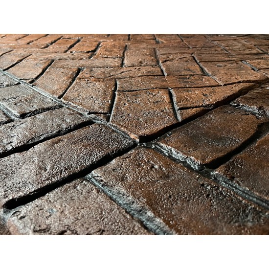 Vintage Basket Weave Brick Border Concrete Stamps SM 4011, 30" x 7.5"