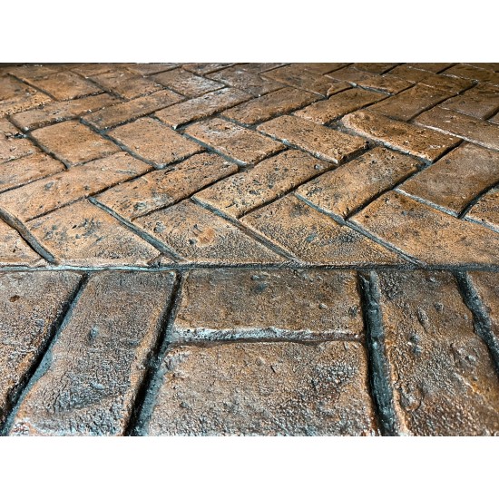 Vintage Basket Weave Brick Border Concrete Stamps SM 4011, 30" x 7.5"