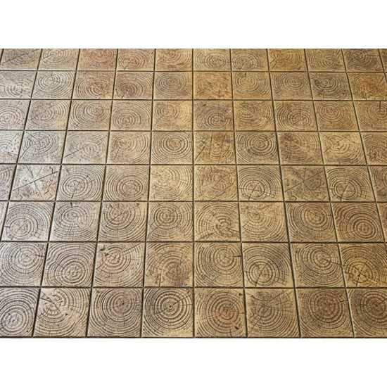 Natural Wood End Grain Border Concrete Stamps SM 5010, 33" x 11"
