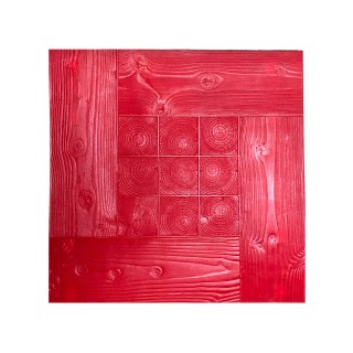 Natural Wood End Grain With Planks Concrete Stamps SM 5100, 34.5" x 34.5"