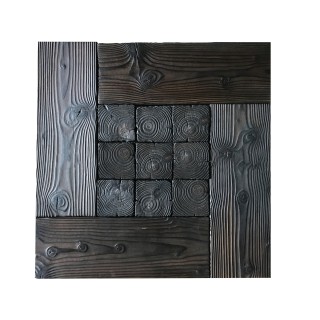 Natural Wood End Grain With Planks Concrete Stamps SM 5100, 34.5" x 34.5"