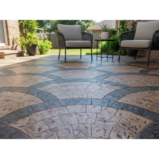 Old London Fan Cobblestone Concrete Stamps SM 8000, 46" x 26"
