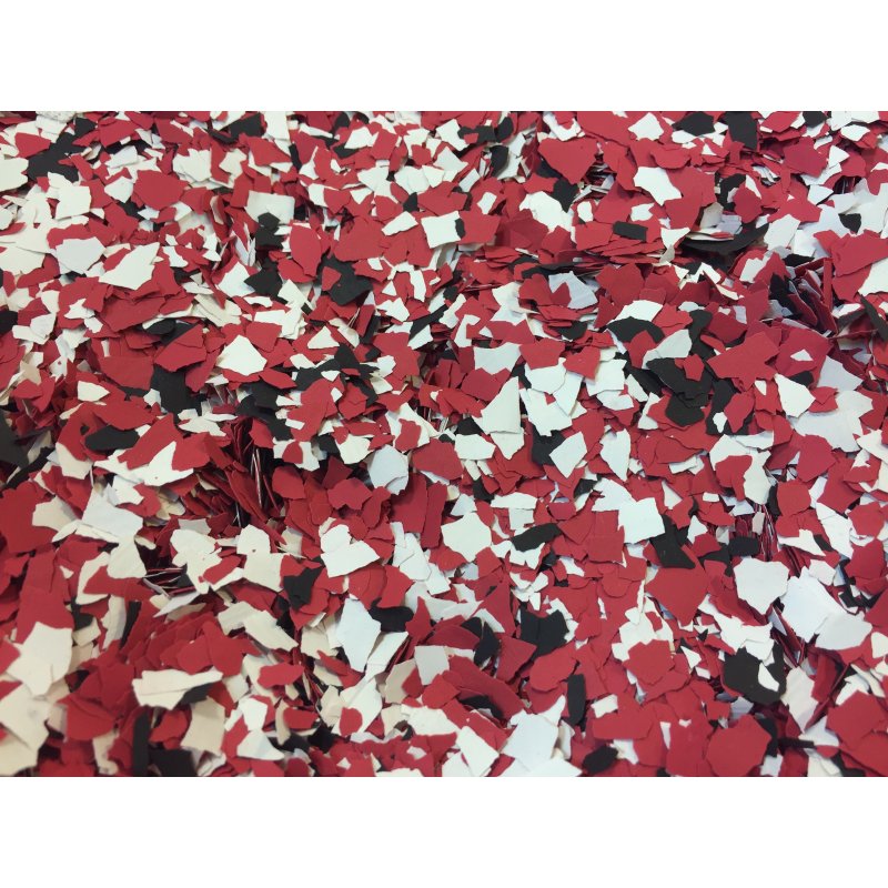 350 G/ 0.77 lb Decorative Color Chips Epoxy Flakes 3-5 mm Blend Concrete  Floor Coatings Decorative Paint Flakes for Garage Floor Paint Interior  Exterior Wall (Red, Black, White) 