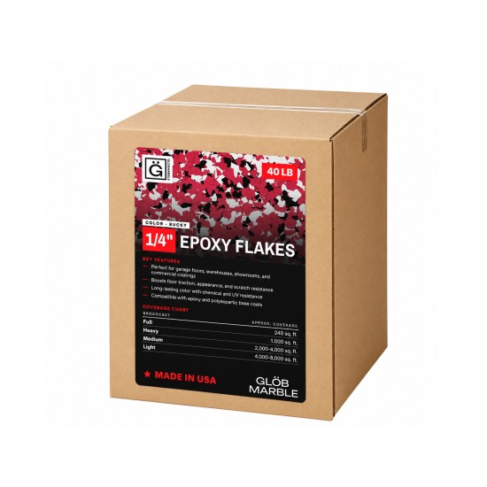 GlobMarble 1/4" Epoxy Floor Flakes. 40 lb