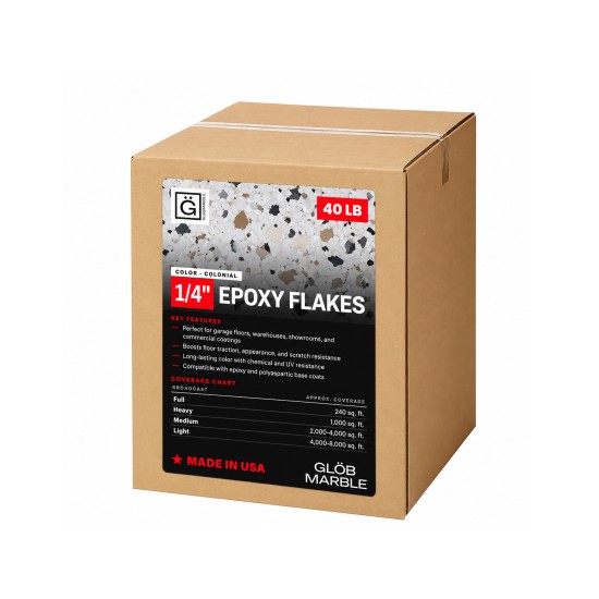 GlobMarble 1/4" Epoxy Floor Flakes. 40 lb