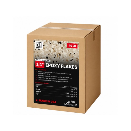 GlobMarble 1/4" Epoxy Floor Flakes. 40 lb