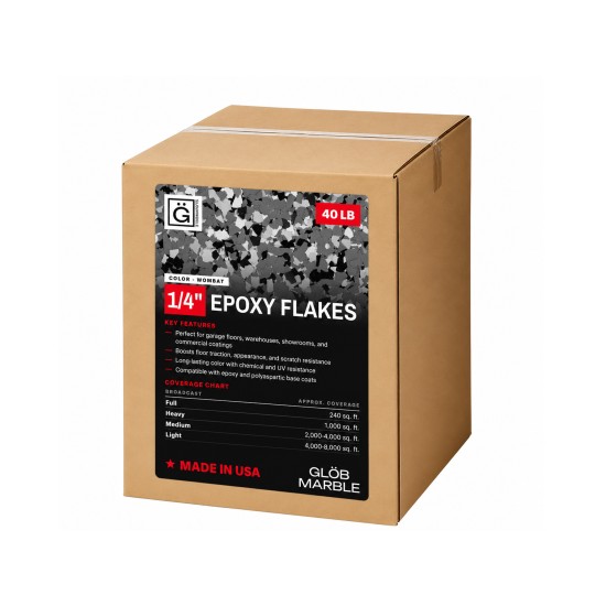 GlobMarble 1/4" Epoxy Floor Flakes. 40 lb