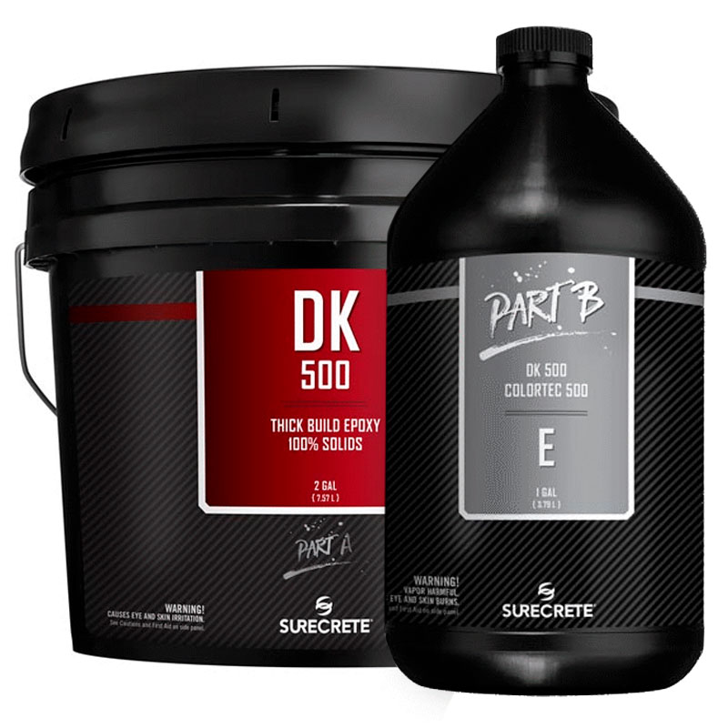 Epoxy Floor Coating 3 Gal Kit Clear. 100% Solids. DK500