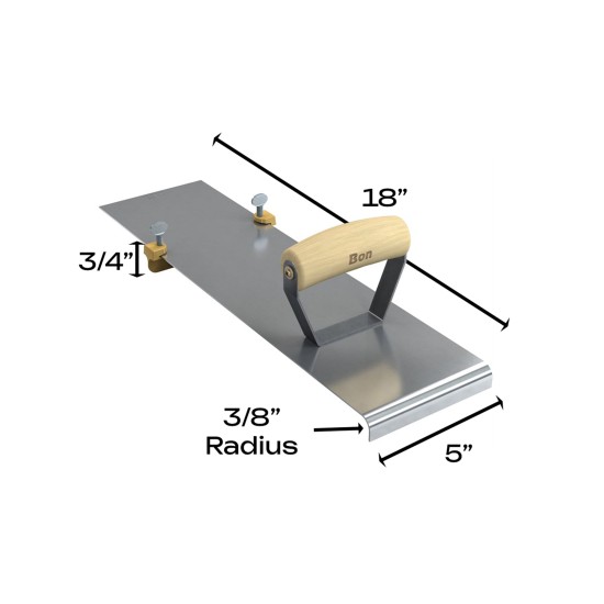 18" Adjustable Concrete Edger/Groover – 3/8" Radius – 3/4" Bit Depth