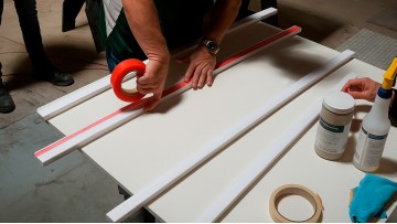 Concrete countertop mold forming with foam rails