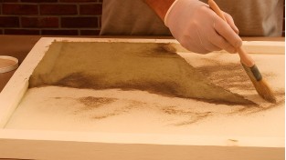 Concrete Countertop Travertine and Veining