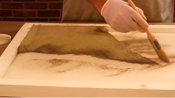 Concrete Countertop Travertine and Veining