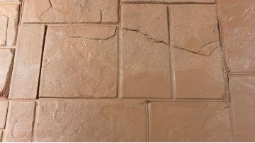 Stamped Concrete Overlay. GlobMarble Decorative Concrete Training April 2017