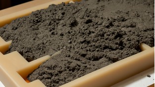 Concrete stone molds mixing and pouring. Veneer stone mould 101/5